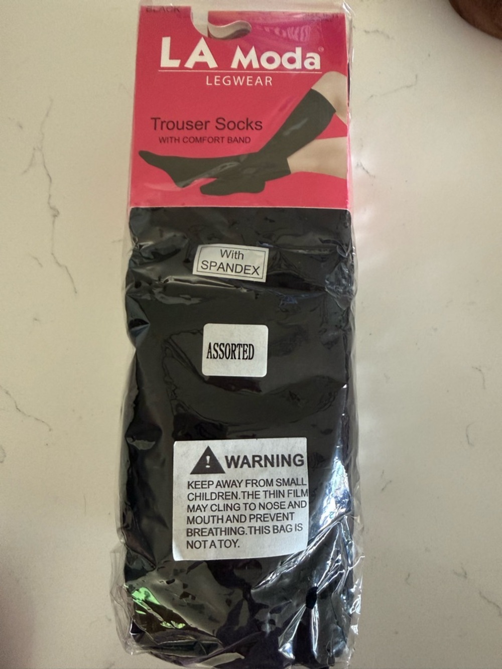 La Moda Trouser Socks with Comfort Band - 12 pack assorted